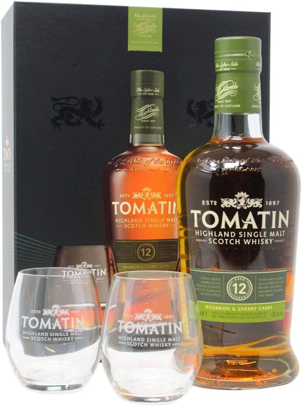 TOMATIN 12 ans Coffret+2 verres