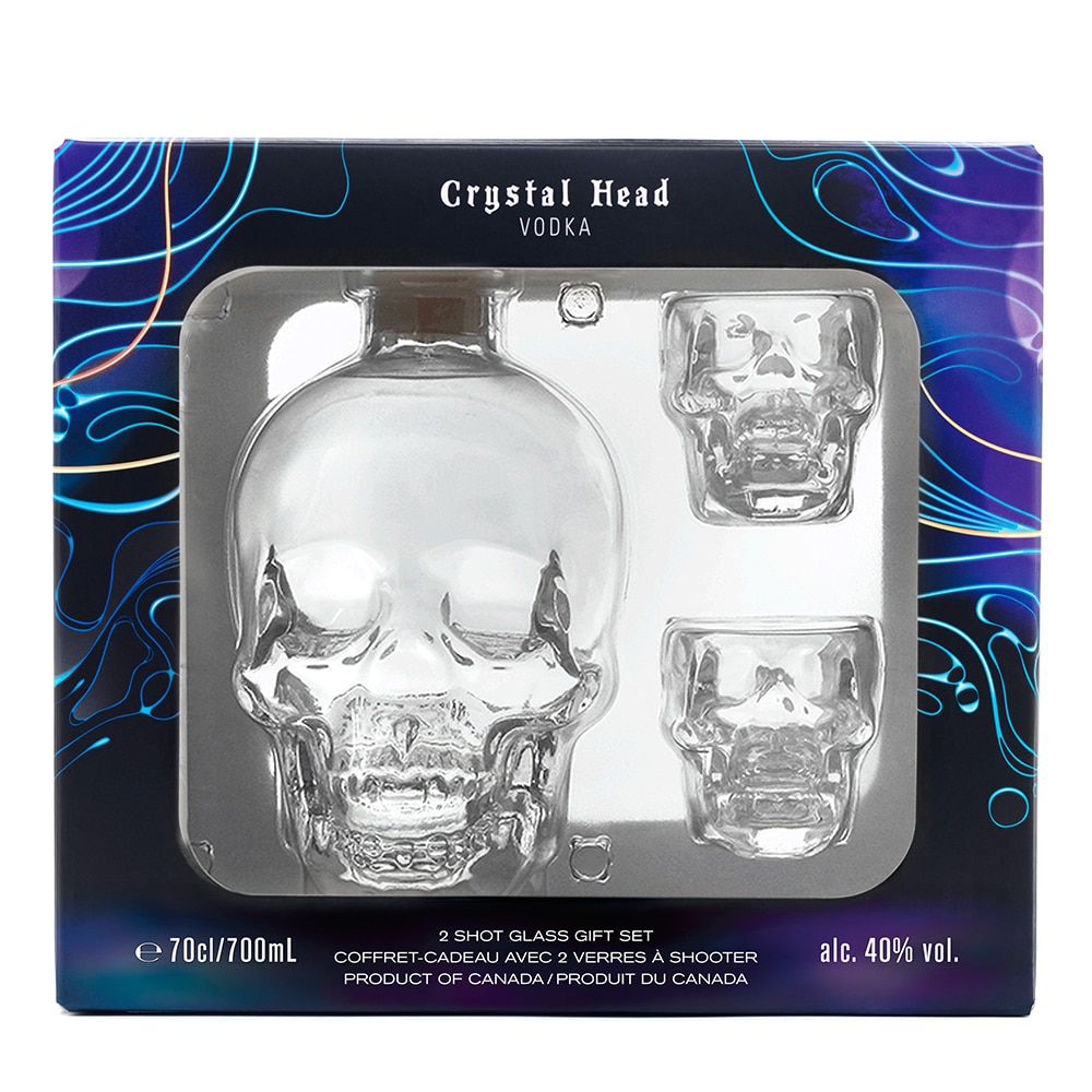 Vodka Crystal Head 40% vol. 0,7l en coffret cadeau avec bouchon en verre